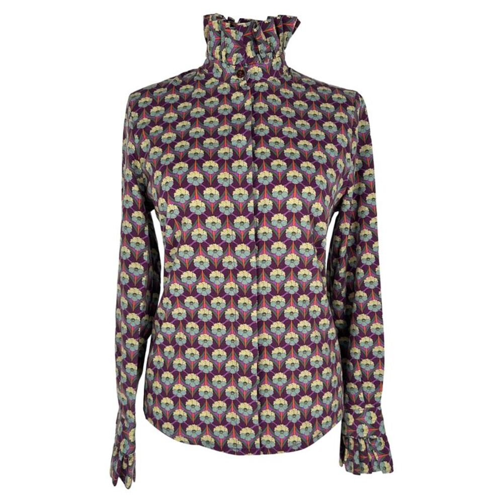 Maria De La Orden Floral-Printed Blouse in Multicolor Cotton